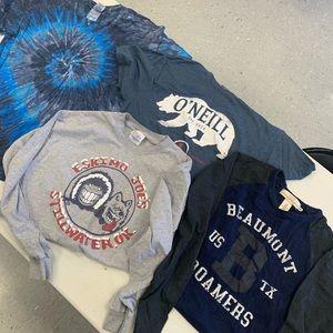 Lot of 4 Medium Shirts Tye Dye Oneill beefy Logg